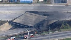 Section of Philadelphia highway collapses after fire engulfs truck