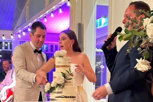 <p>Happy bride and groom were captured enjoying their ‘fairytale’ wedding hours before a bus crash killed 10 of their guests </p>