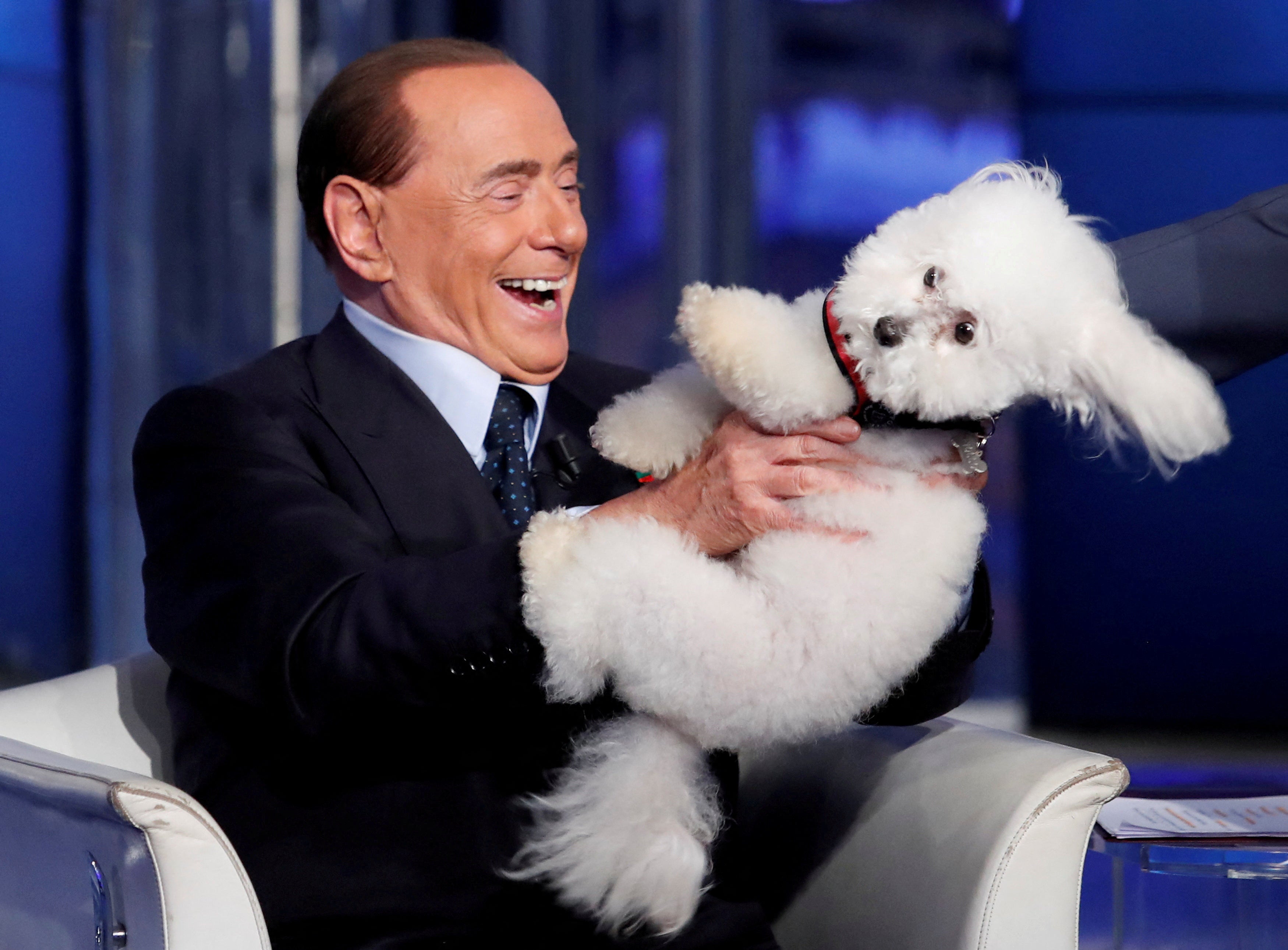 Berlusconi appears on the television talk show “Porta a Porta” in 2017