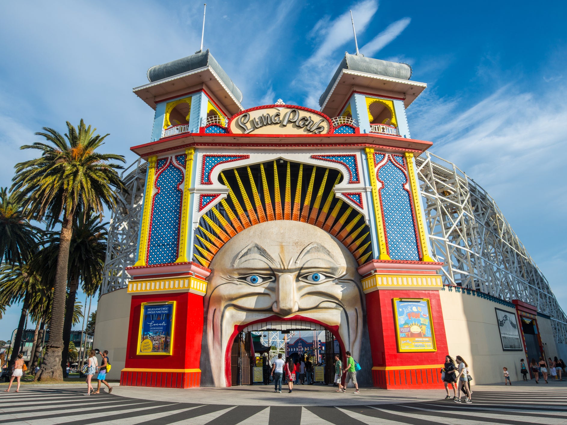 The amusements at Luna Park, in St Kilda, have been open for over 100 years