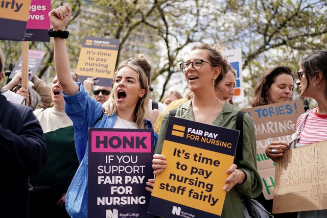 Nurses in England could stage strikes until Christmas if they agree to continue strikes in the current ballot (Jordan Pettitt/PA)