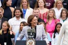 NCAA champion athletes go to White House, where Vice President Kamala Harris celebrates them