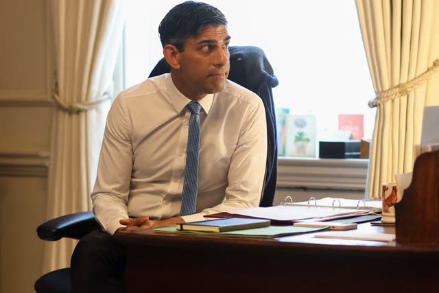 <p>A lark, not an owl: Rishi Sunak gets to work early at No 10 </p>
