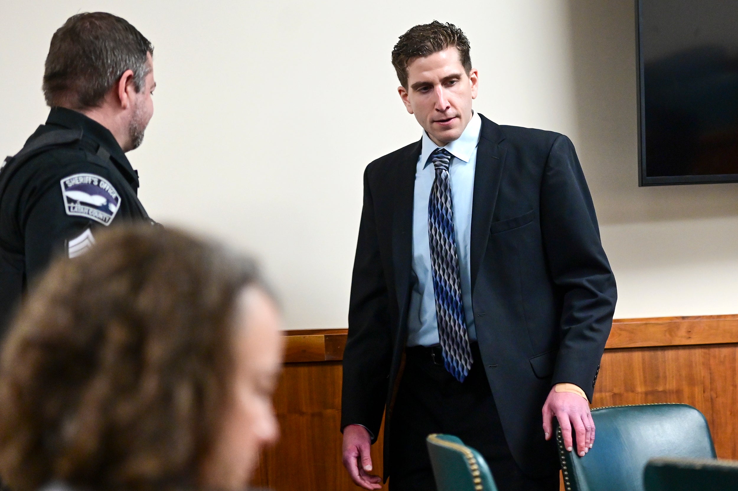 Bryan Kohberger enters the courtroom for a motion hearing regarding a gag order, Friday, June 9, 2023, in Moscow, Idaho