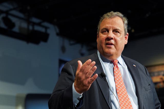 <p>Former New Jersey Governor Chris Christie speaks as he launches his bid for the 2024 Republican presidential nomination at the New Hampshire Institute of Politics in Manchester, New Hampshire, U.S., June 6, 2023</p>