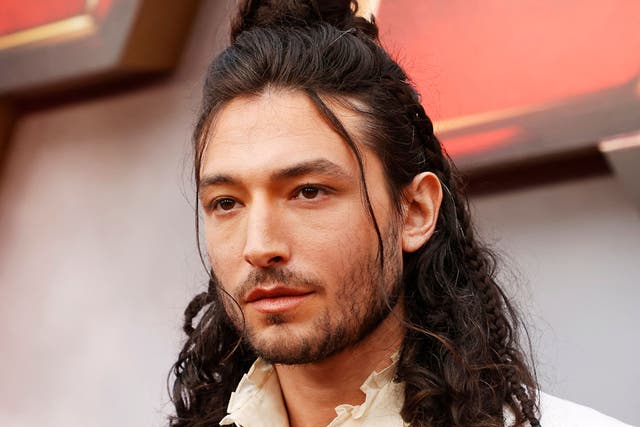 <p>US actor Ezra Miller arrives for the world premiere of ‘The Flash’ at Ovation Hollywood in Hollywood, California, on 12 June 2023</p>