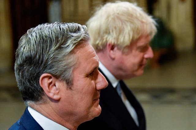 Boris Johnson (right) with the leader of the Labour Party Sir Keir Starmer (Toby Melville/PA)