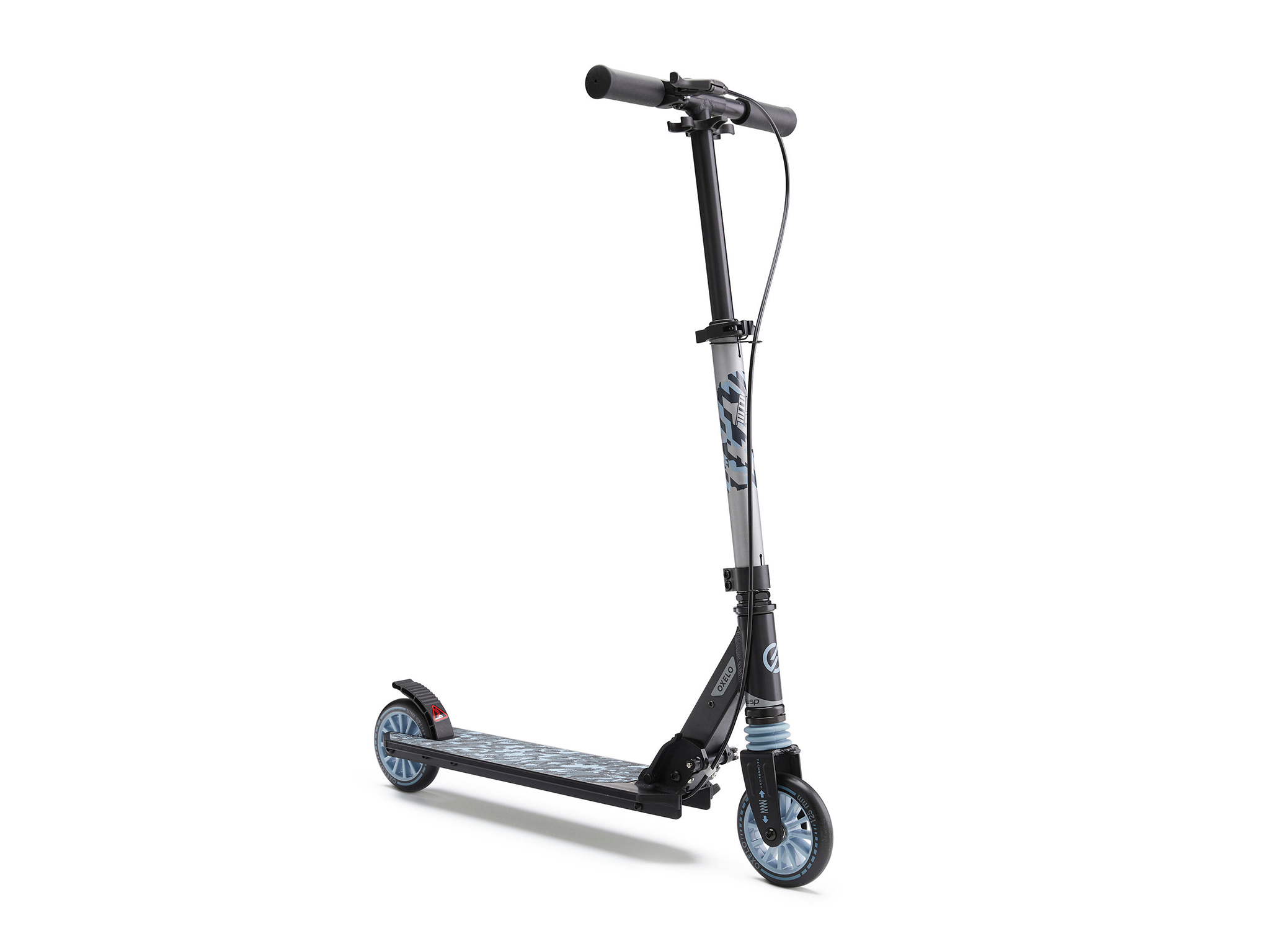 Oxelo kids’ mid 5 scooter with handlebar break and suspension