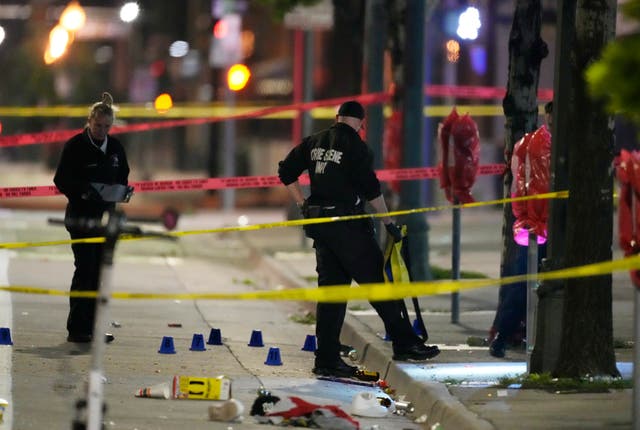 <p>Denver police on the scene of mass shooting</p>