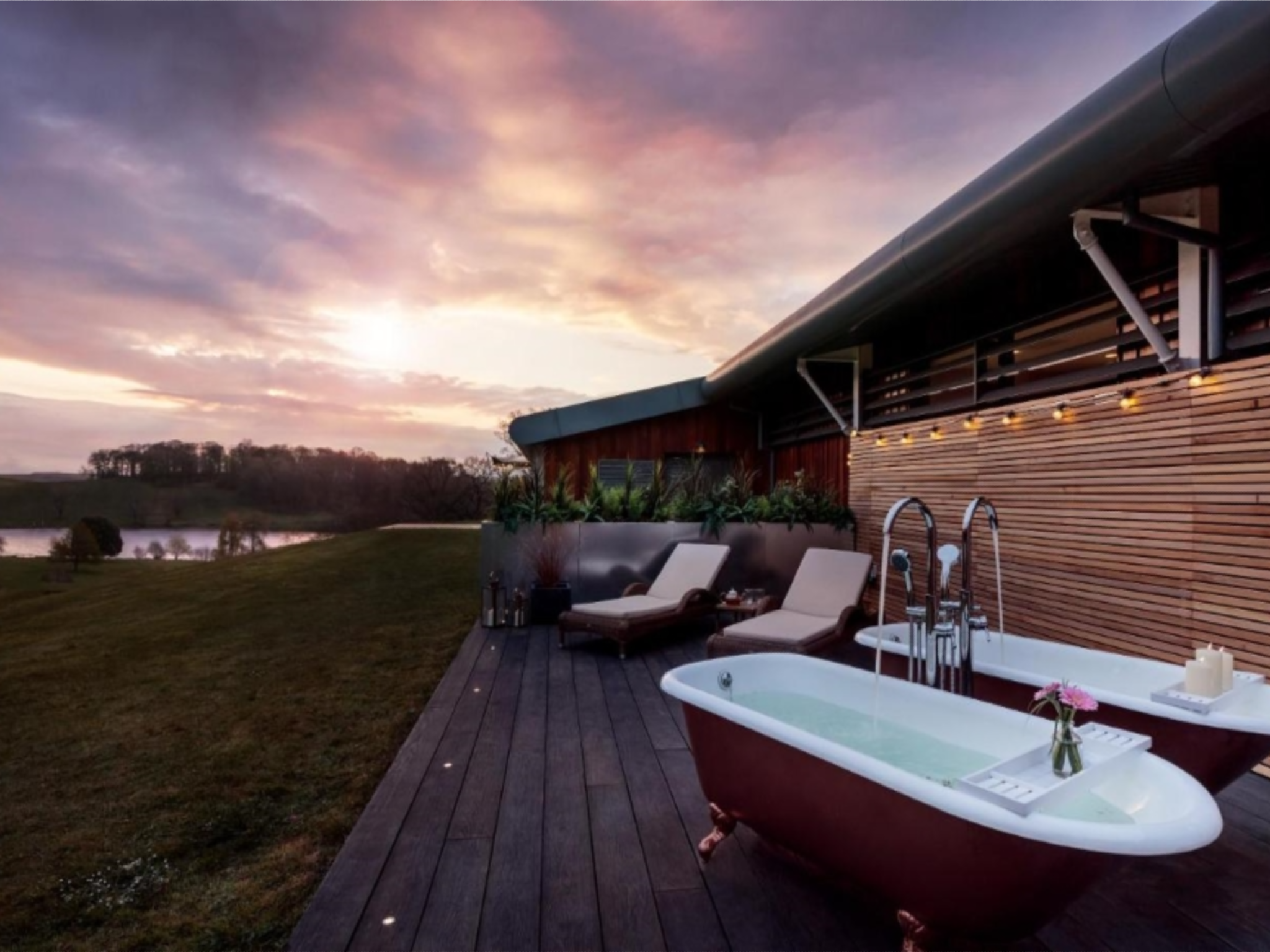 Enjoy outdoor baths overlooking the Yorkshire Dales