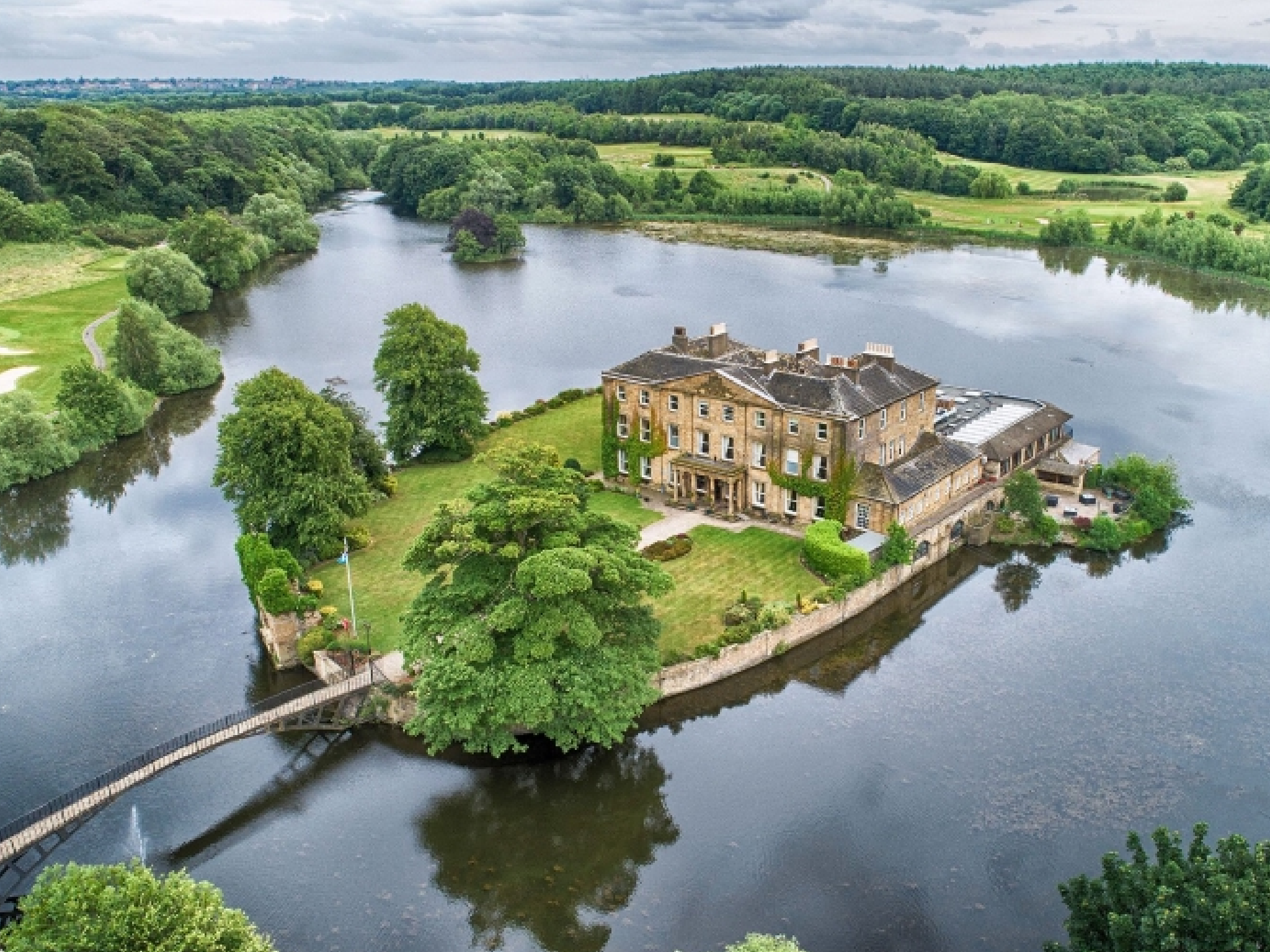 Waterton Park Hotel sits on its own dinky island in a nature reserve