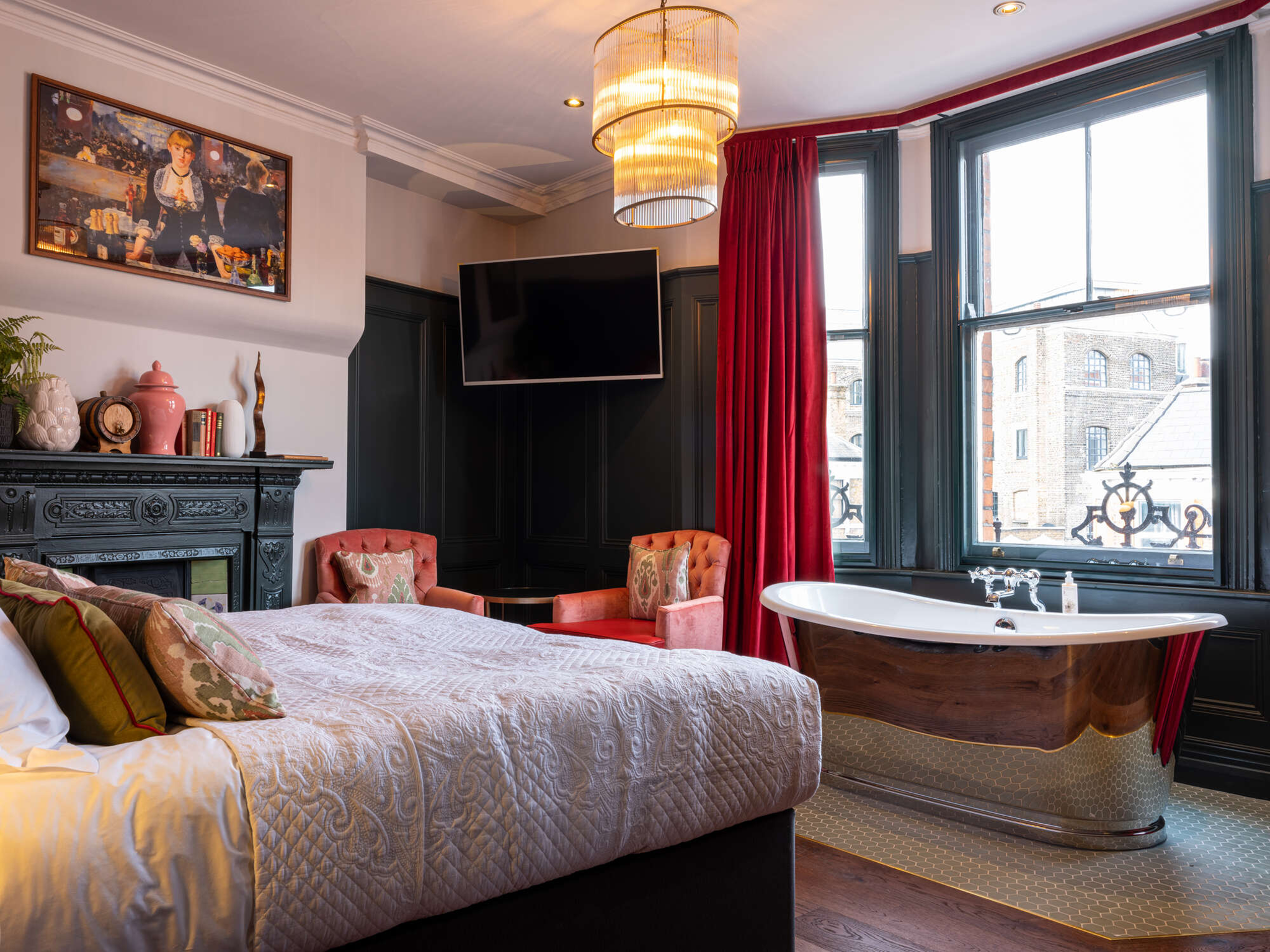 The Nespresso machines and curated mini bars complement the beautiful bedrooms