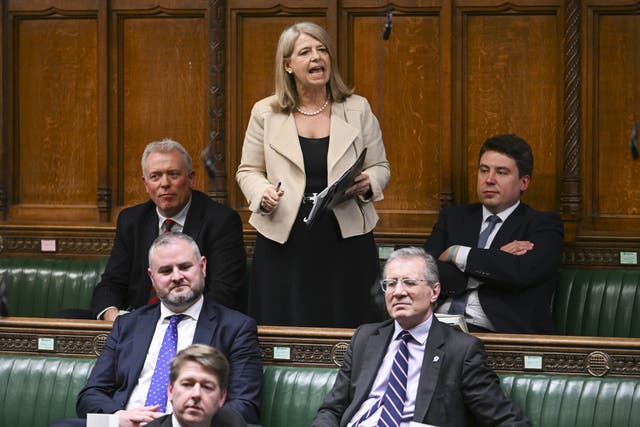 Harriett Baldwin, chairwoman of the Treasury Select Committee, spoke in the Commons about interest rates and mortgages (House of Commons/PA)