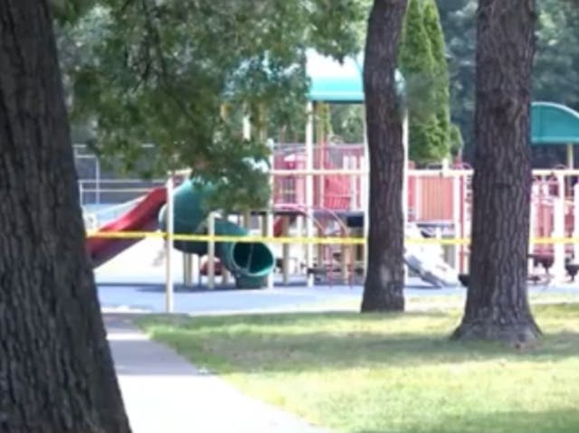 <p>Children suffered burns after acid was poured on a playground slide in Longmeadow, Massachusetts</p>