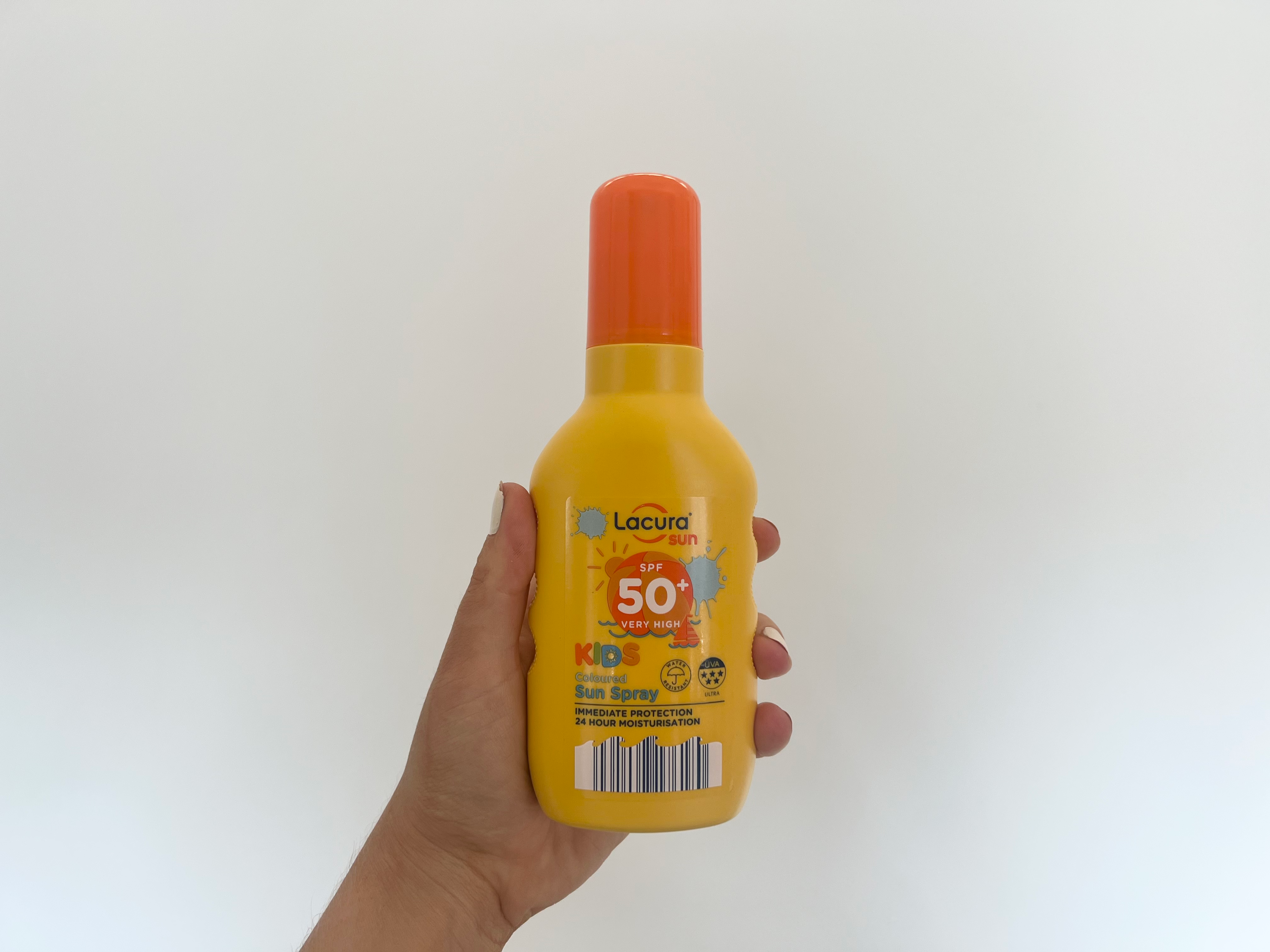 Lacura SPF 50+ kids coloured sun spray review