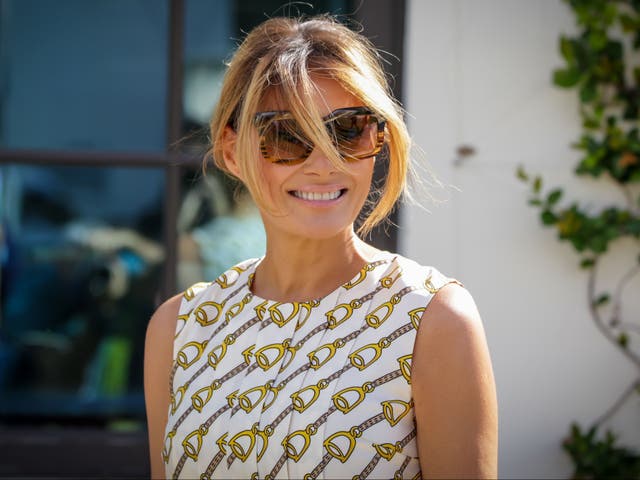 <p>After voting, First Lady Melania Trump leaves the Morton and Barbara Mandel Recreation Center in Palm Beach, Florida on November, 3, 2020</p>