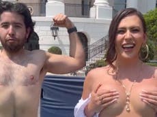 Conservative outrage over transgender model posting topless video at White House Pride party