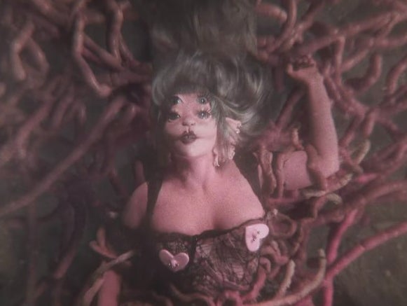 A modified Melanie Martinez in her music video for ‘Void'