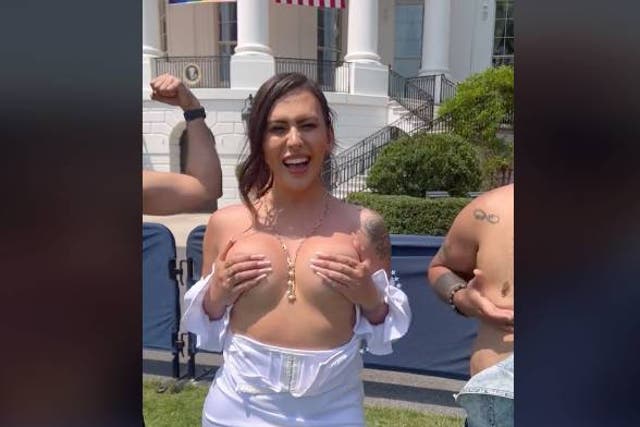 <p>White House condemns trans activist Rose Montoya for going topless at Biden’s Pride event</p>