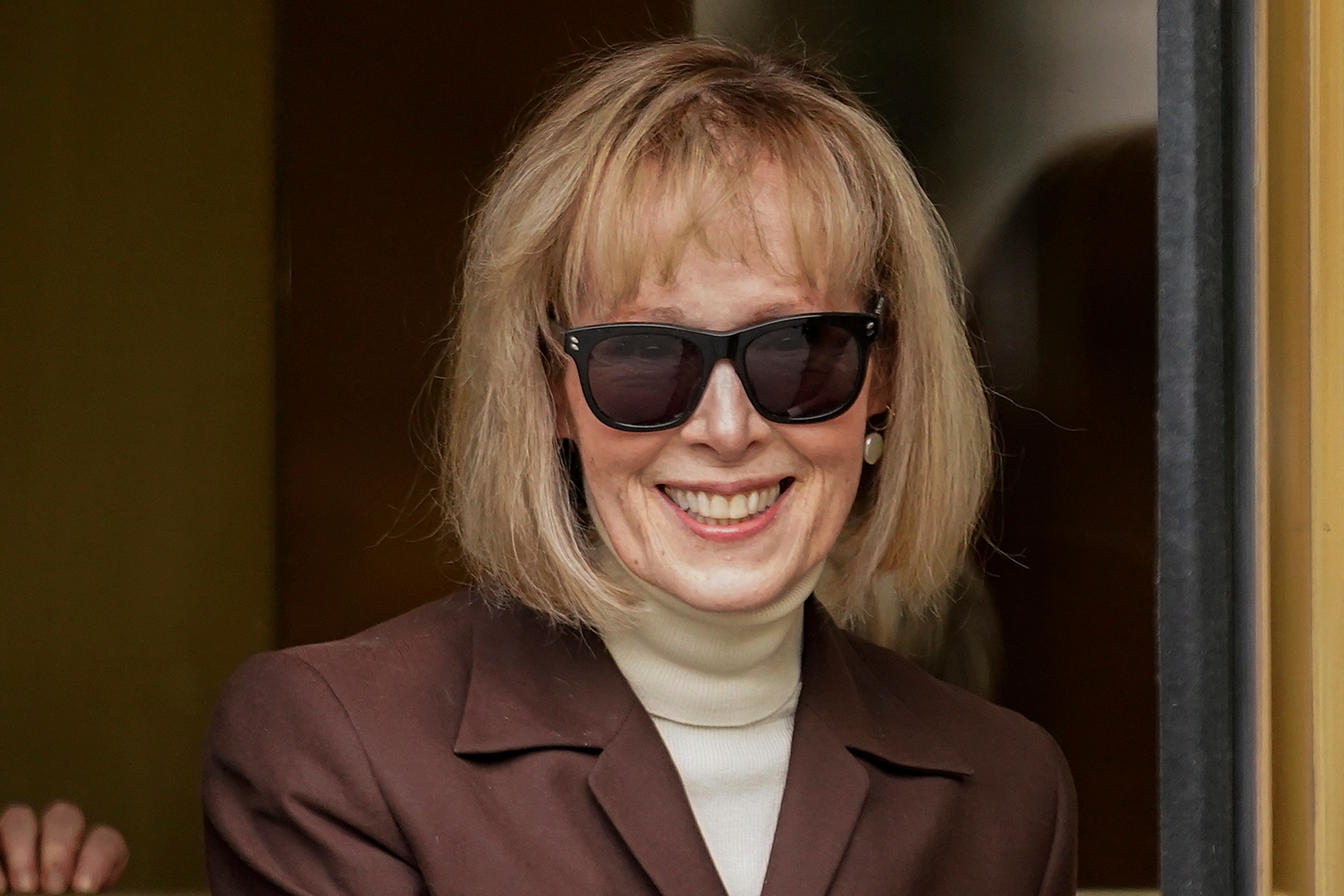 E Jean Carroll outside court following the verdict in the second suit