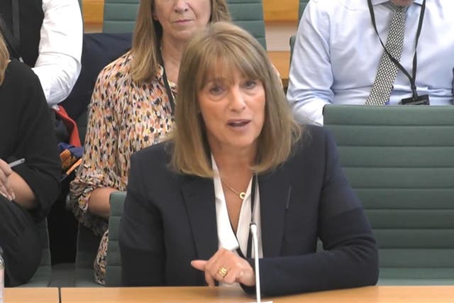 <p>Dame Carolyn McCall addresses the Digital, Culture, Media and Sport Committee (House of Commons/PA)</p>