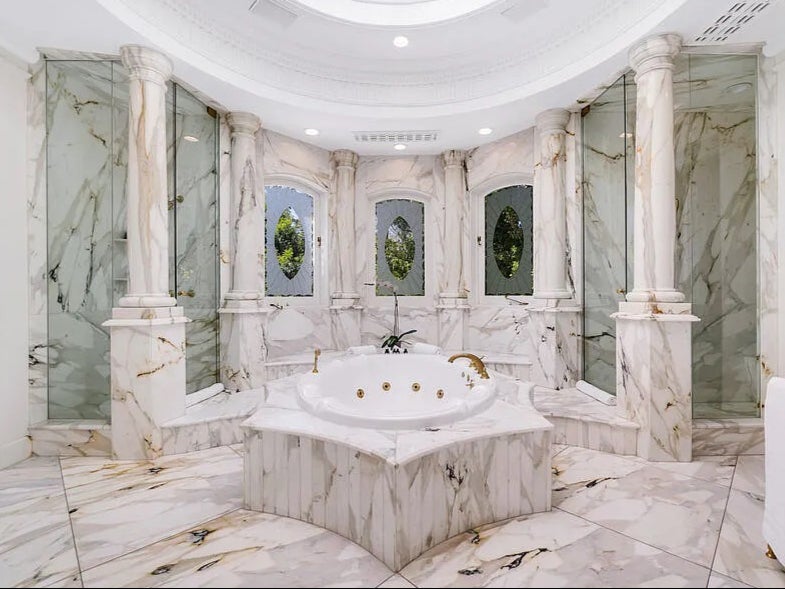 The stunning rental boasts ten bathrooms