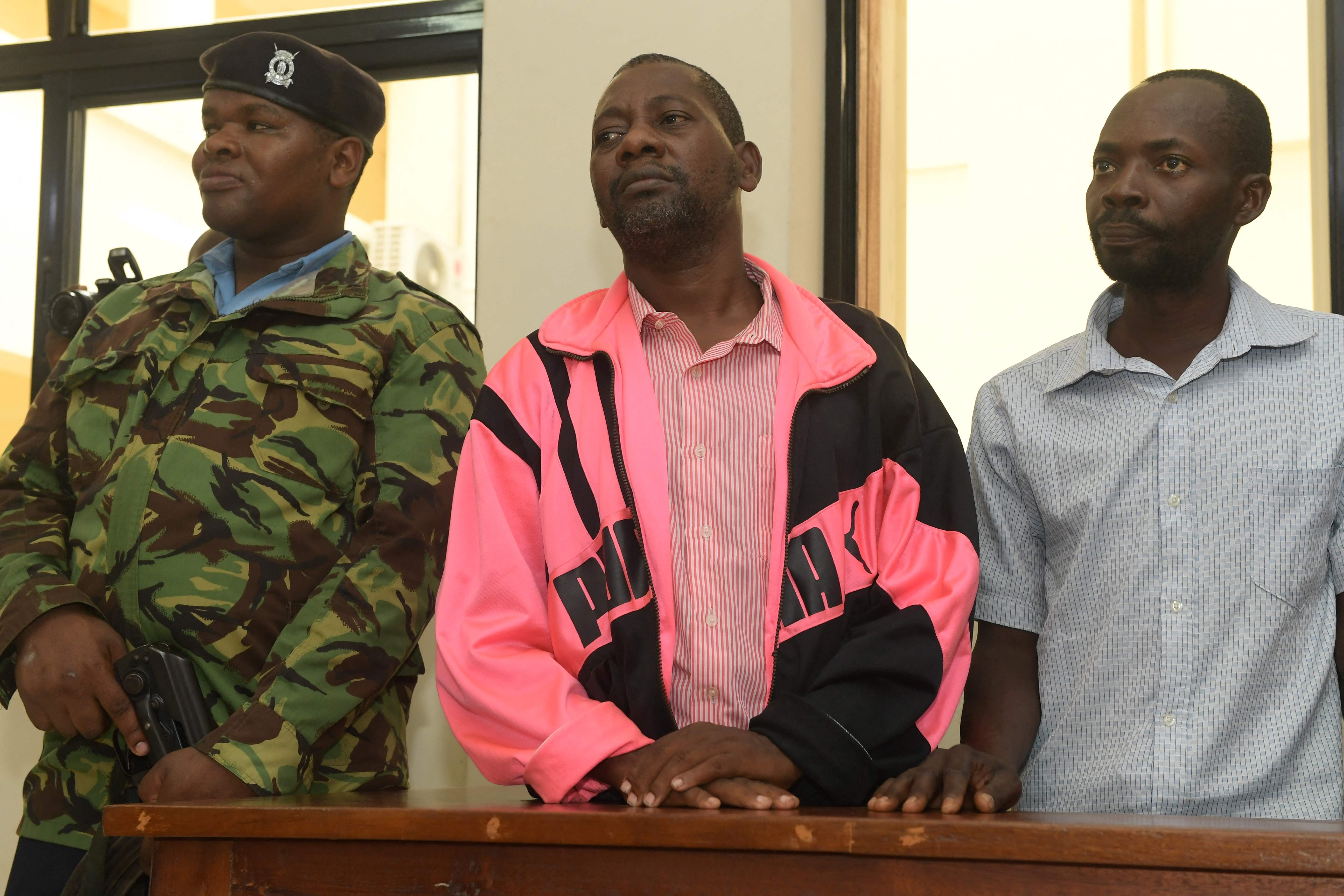 Self-proclaimed pastor Paul Nthenge Mackenzie (centre), who set up the Good News International Church in 2003, is accused of inciting cult followers to starve to death ‘to meet Jesus’
