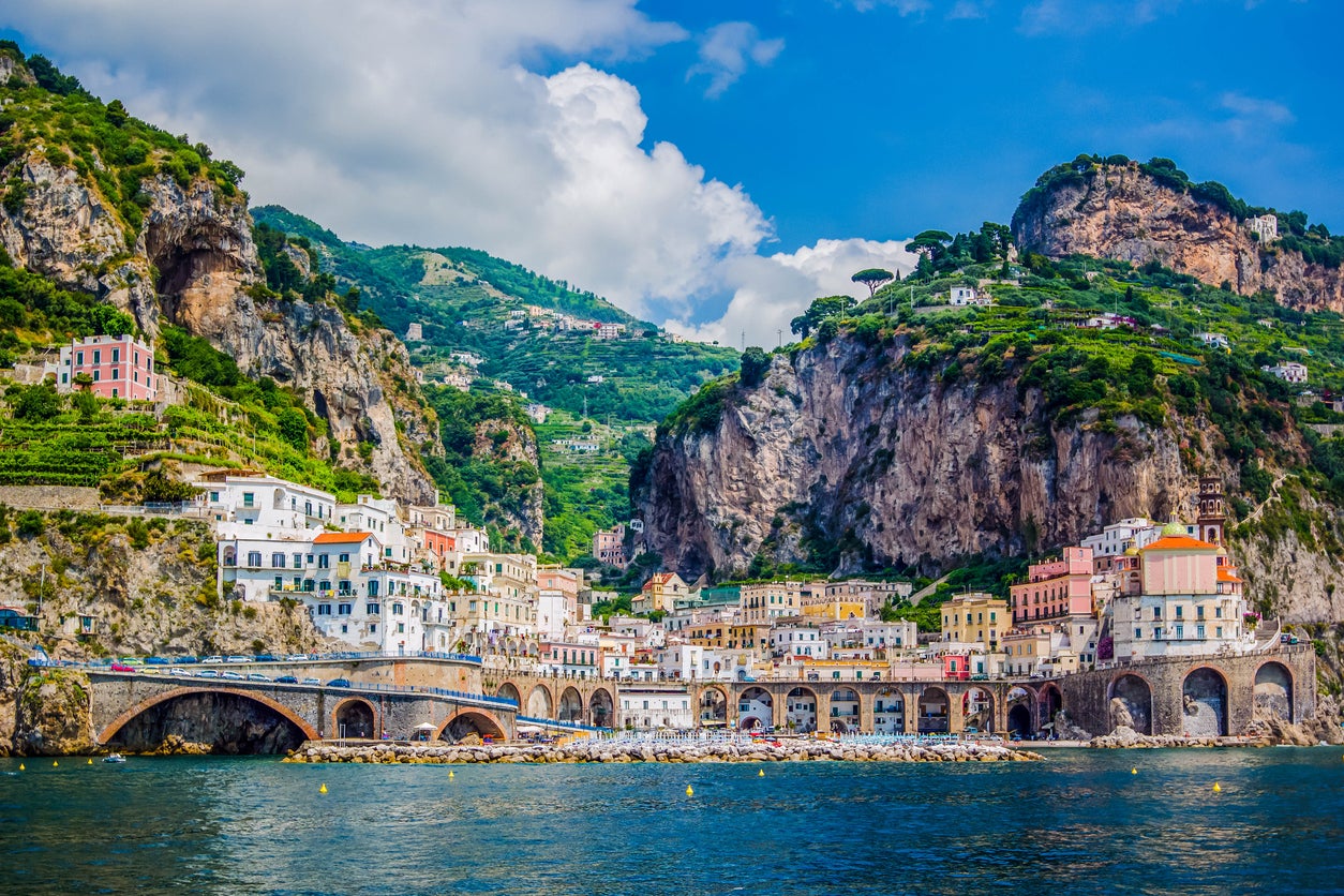 Villages and towns on the Amalfi Coast are known for their colourful buildings