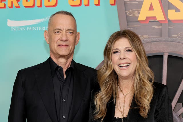 <p>Tom Hanks and Rita Wilson attend the "Asteroid City" New York Premiere at Alice Tully Hall on June 13, 2023</p>