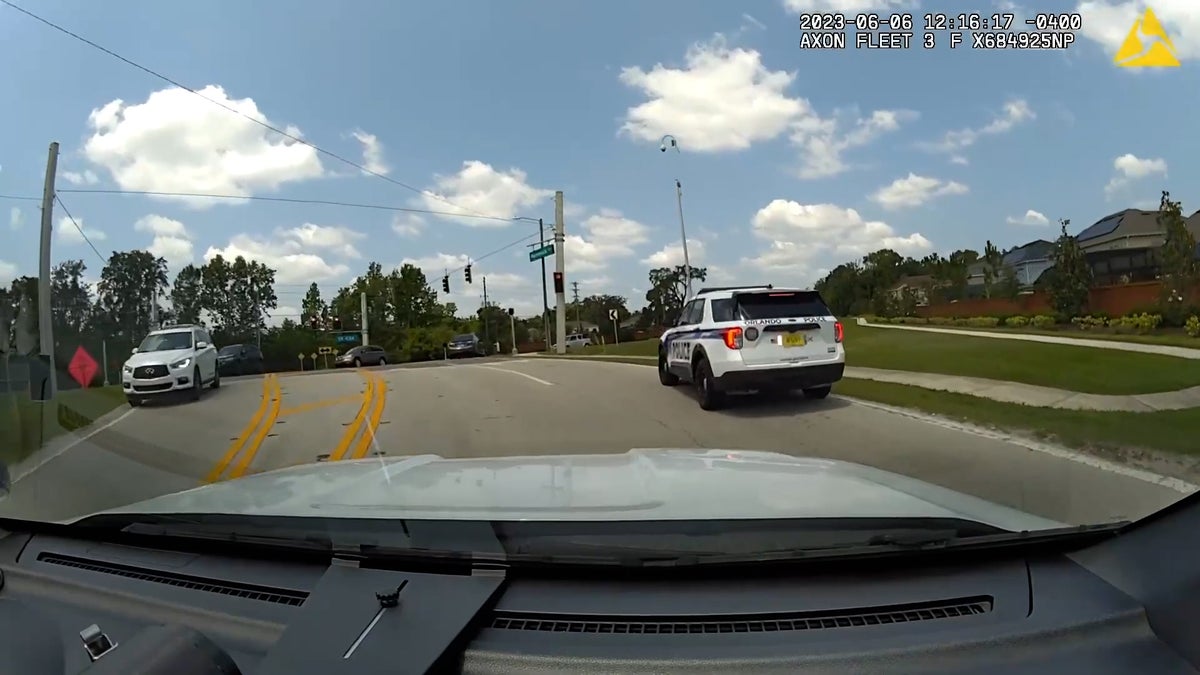 Watch: Police officer takes off from traffic stop after being caught speeding