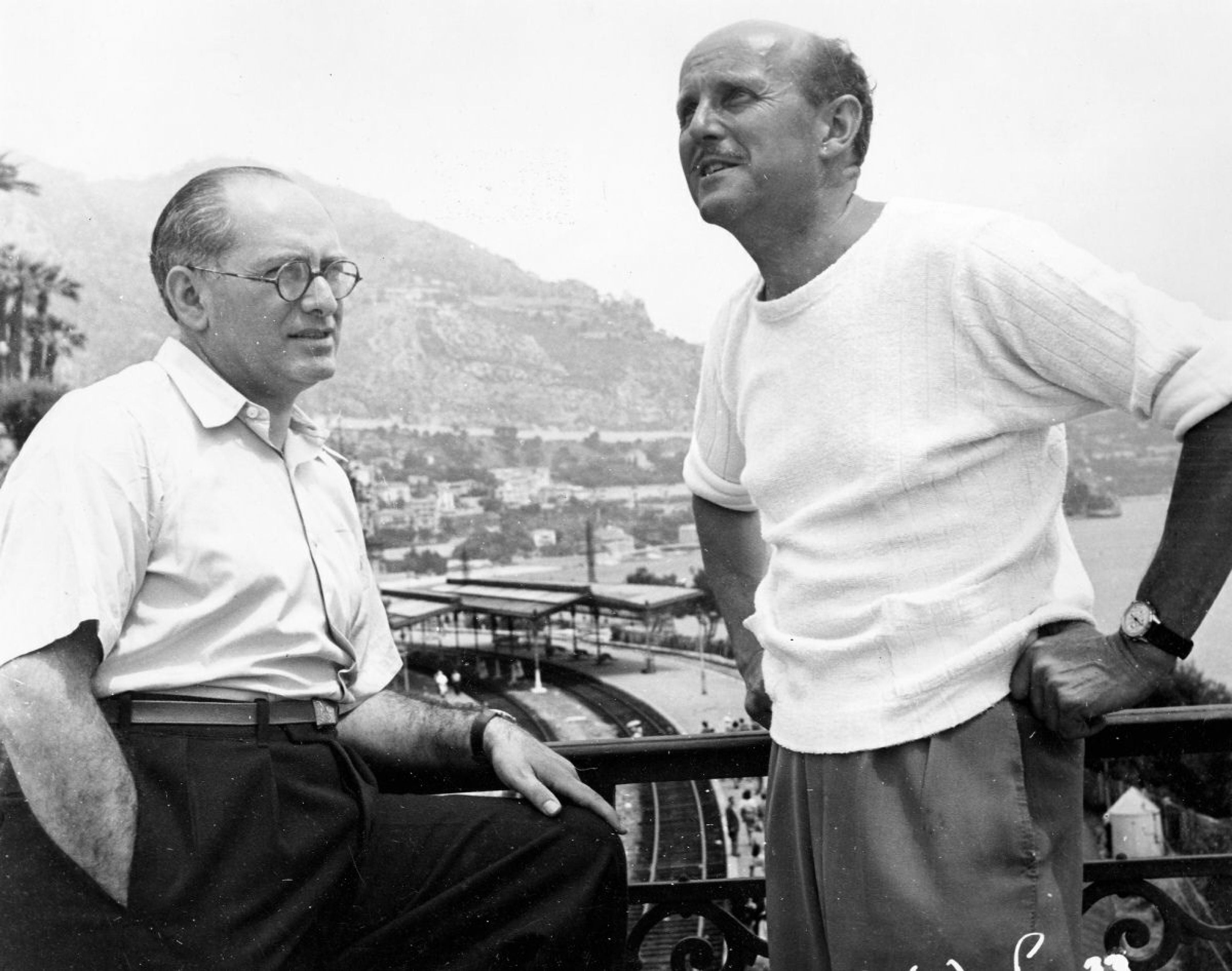 Emeric Pressburger and Michael Powell on the set of their film 'The Red Shoes’