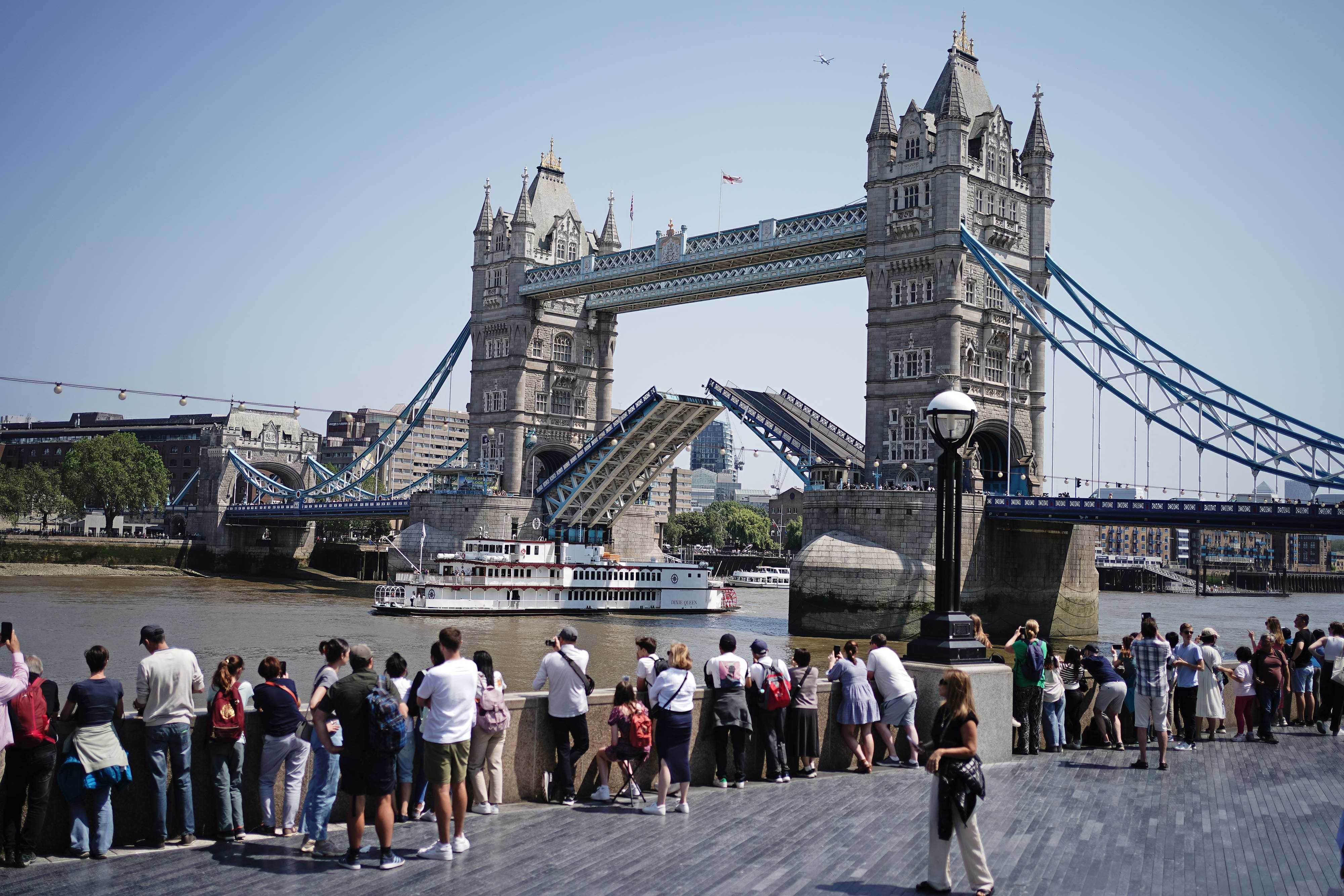 Crowds gather to watch the bridge open at various times in the day