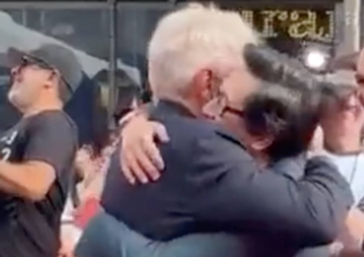 Ke Huy Quan surprises Harrison Ford on Indiana Jones premiere