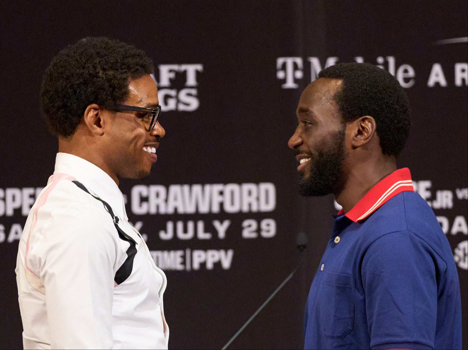 Spence (left) is unified champion at welterweight, while Crawford holds the WBO belt