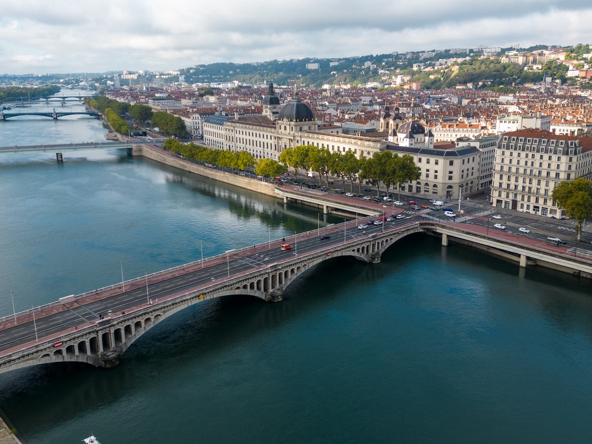 The Rhone stretches through Lyon and several French towns