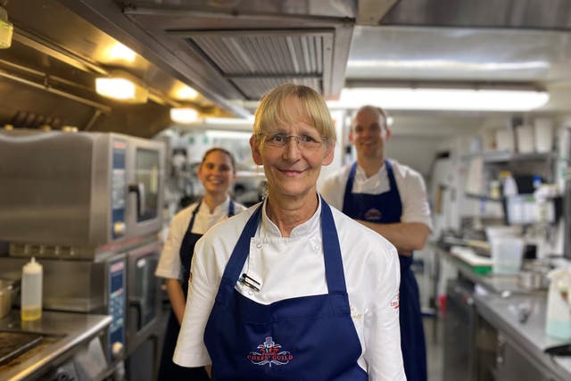 <p>Claire Neale, 58, recently started a new role as a commis chef apprentice at Fuller’s pub the Cromwell Arms in Romsey, Hampshire</p>