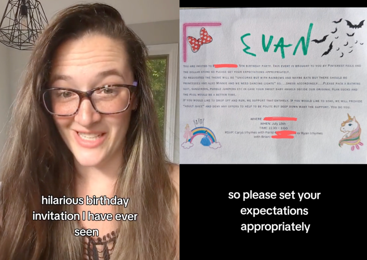 Mother sends out hilariously blunt party invites for twins&rsquo; birthday: &lsquo;Set your expectations appropriately&rsquo;