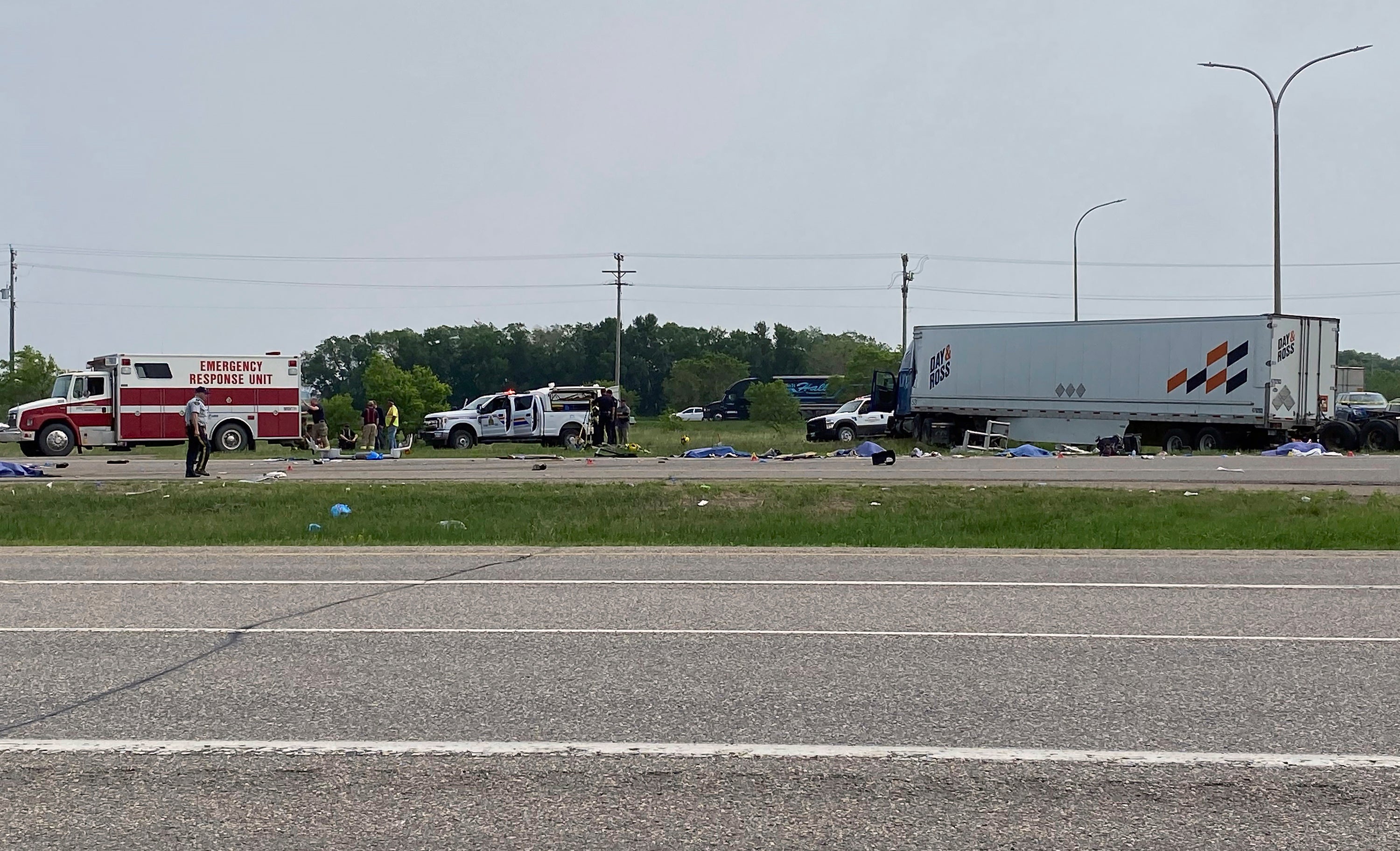 Major collision closed section of the Trans-Canada Highway near Carberry, Manitoba