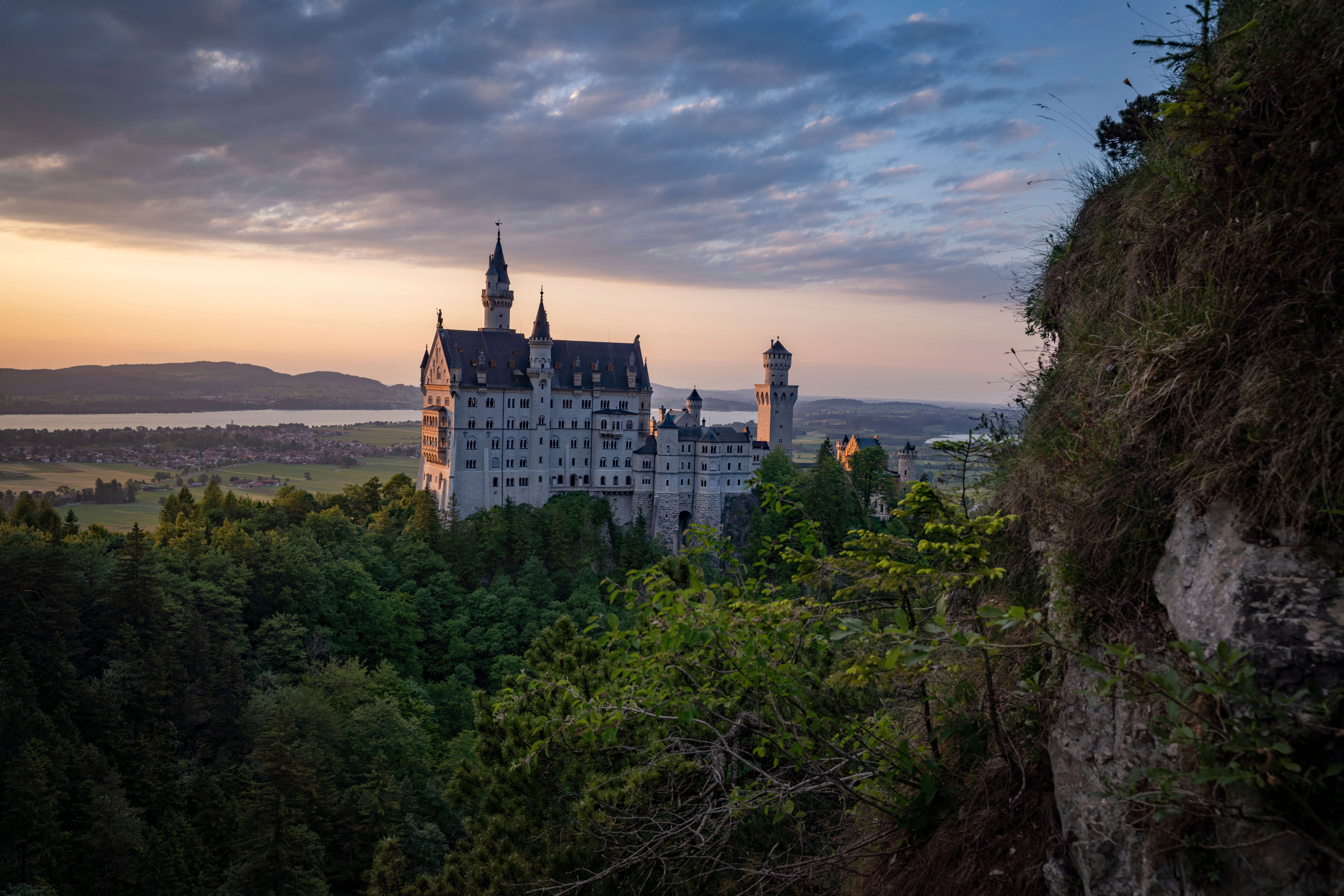 Neuschwanstein castle sits in the foothills of the Alps on Germany’s southern edge