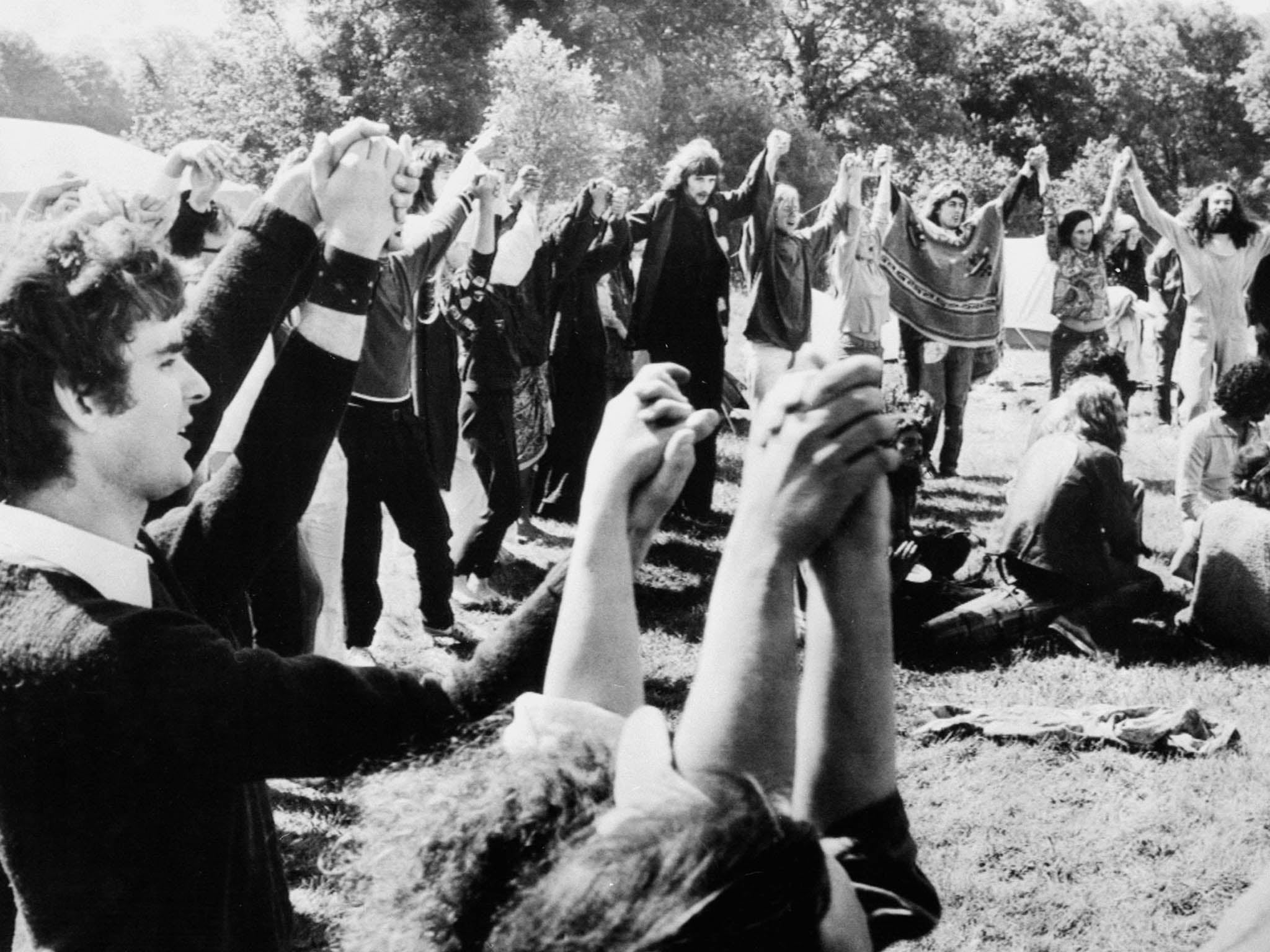 New agers at the 1971 Glastonbury Festival