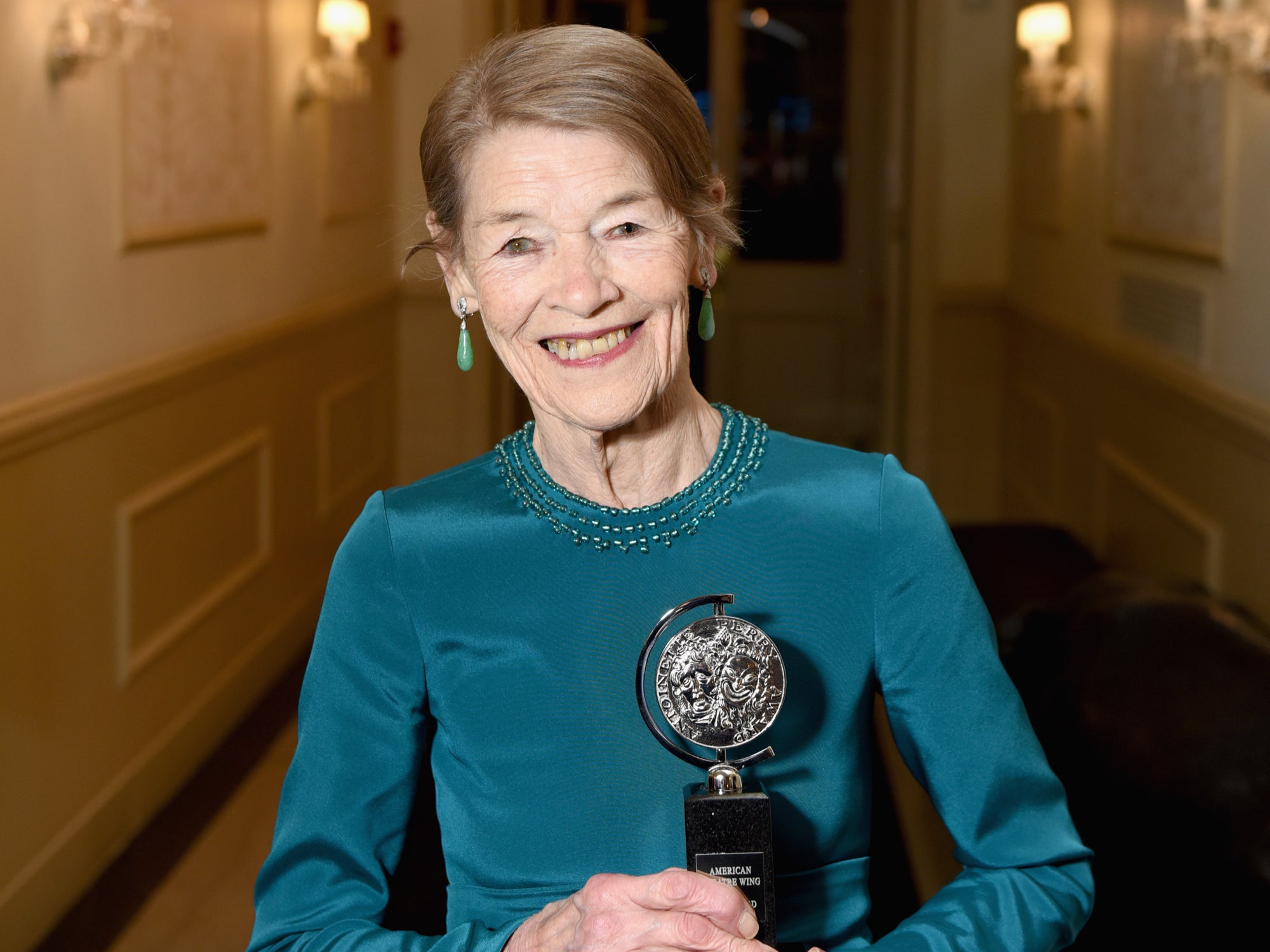 Jackson poses with her Tony award for Best Performance by an Actress in a Leading Role, which she won in June 2018 for her work in Edward Albee’s ‘Three Tall Women'