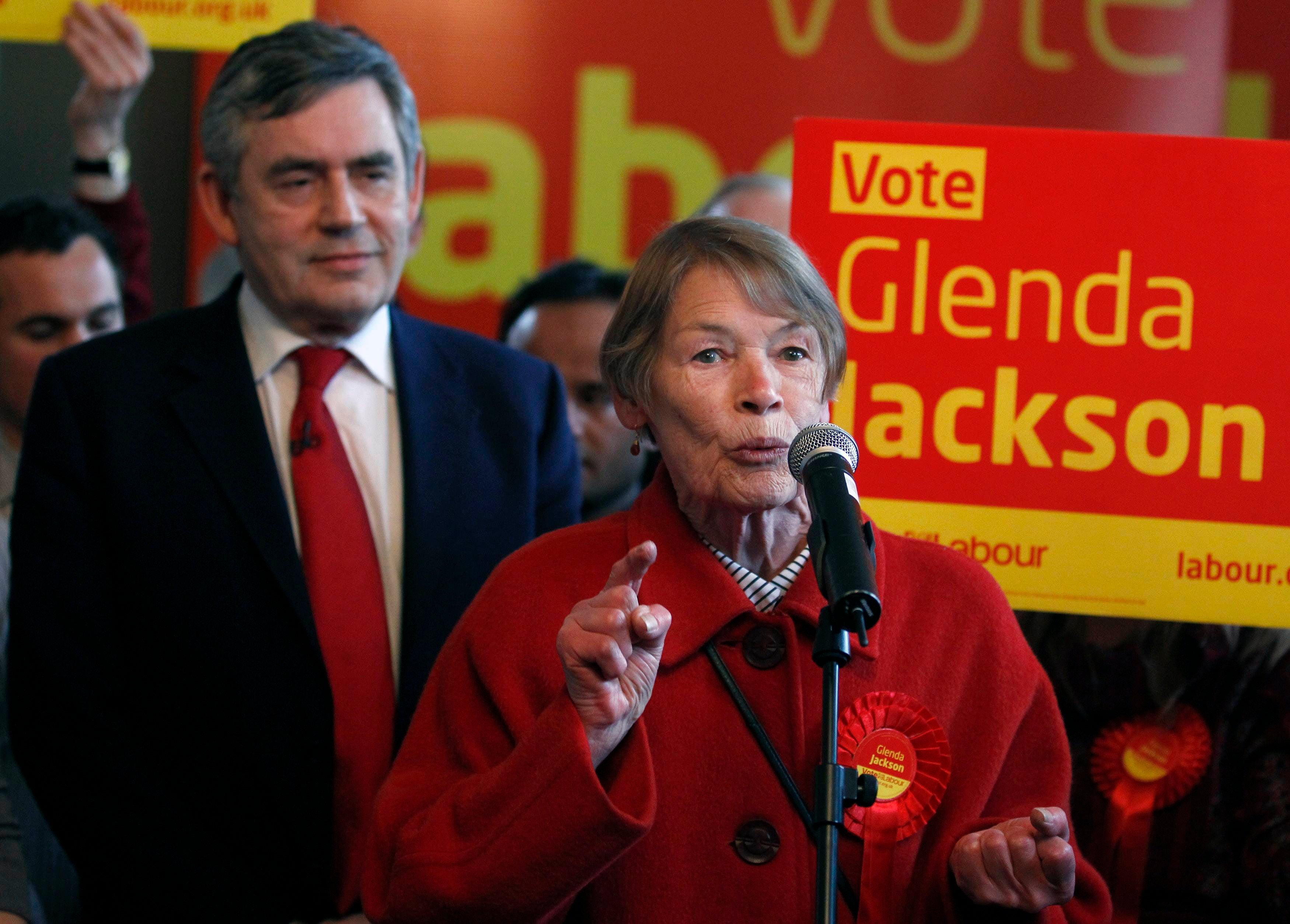 Glenda Jackson on the campaign trail with Labour’s then prime minister, Gordon Brown, in 2010