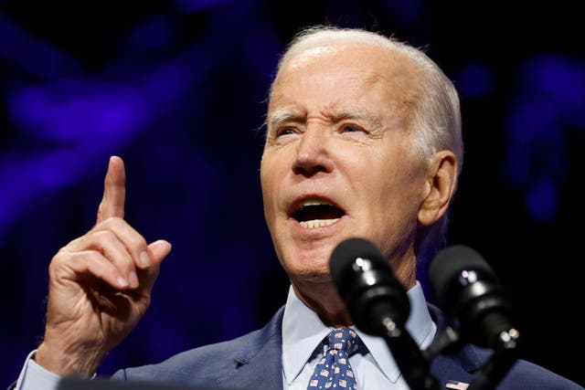 <p>U.S. President Joe Biden delivers remarks at the League of Conservation Voters annual dinner in Washington, U.S., June 14, 2023</p>