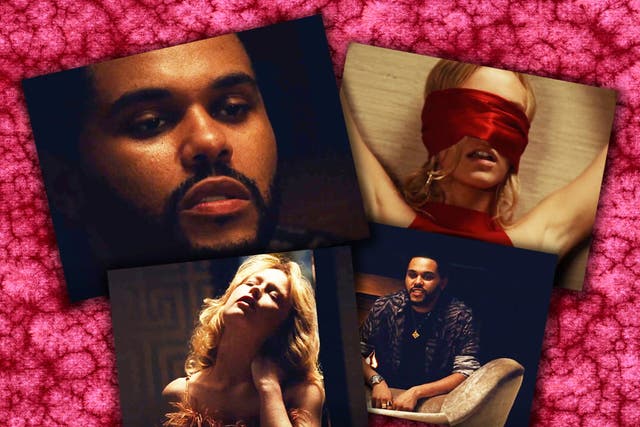 <p>Kinky, mortifying foreplay: Tedros (The Weeknd) unleashes his dirty talk upon Chloe (Suzanna Son) and Jocelyn (Lily-Rose Depp) in ‘The Idol’ </p>
