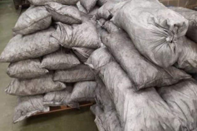 Border Force officers found the drugs when they searched a container carrying 800 sacks of charcoal on a ship from Panama (NCA/PA)