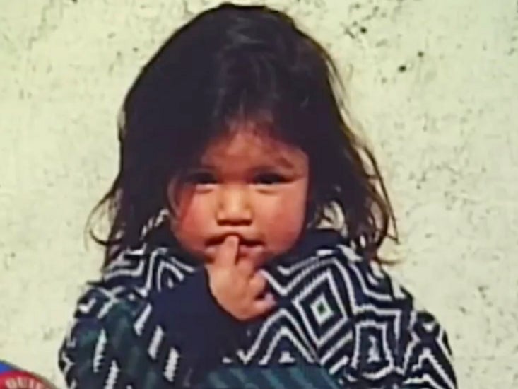 Three-year-old Juana - who now goes by Rocío - is pictured around the time of the kidnapping