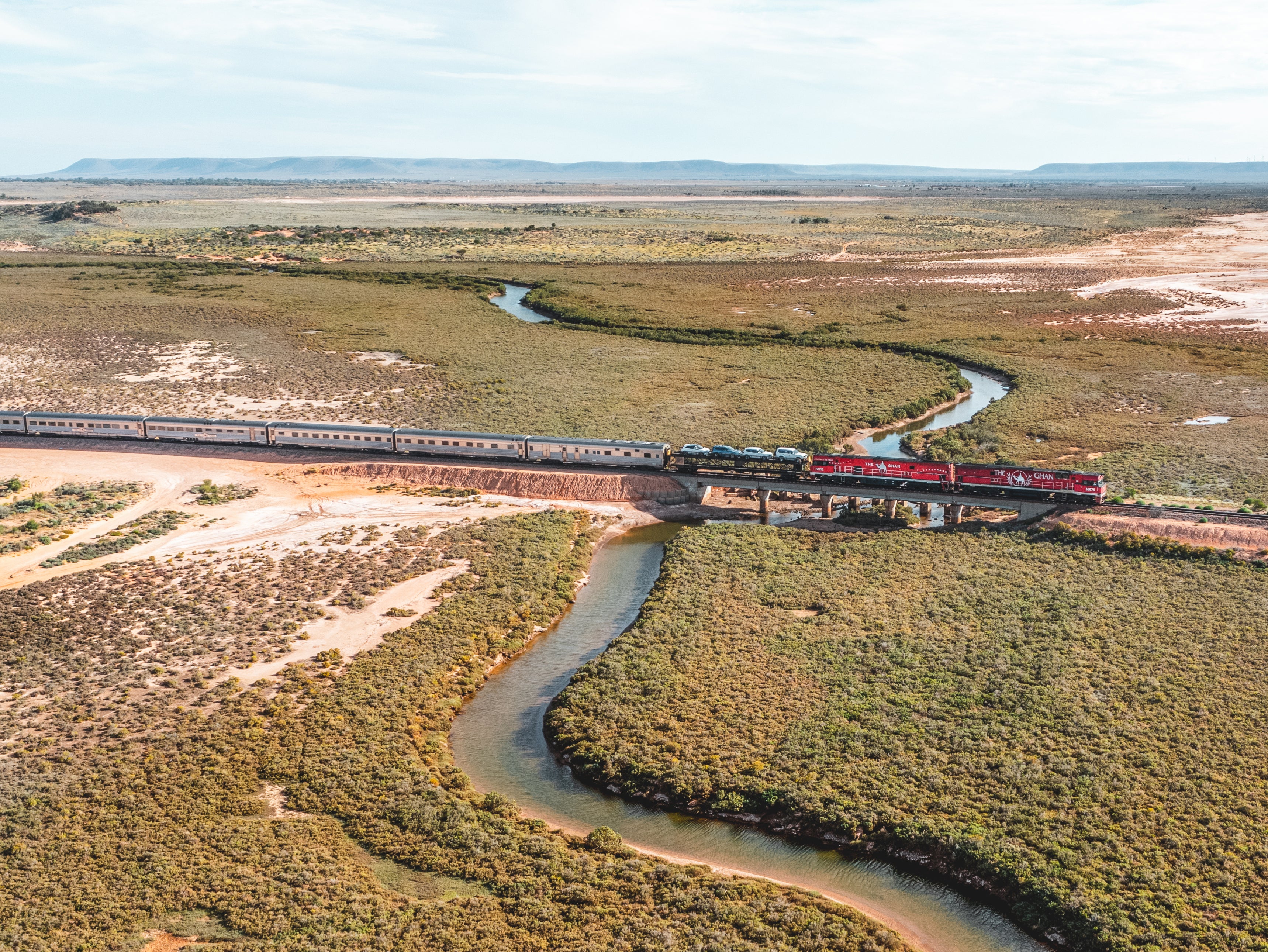 The Adelaide–Darwin railway line is almost 2,000 miles long