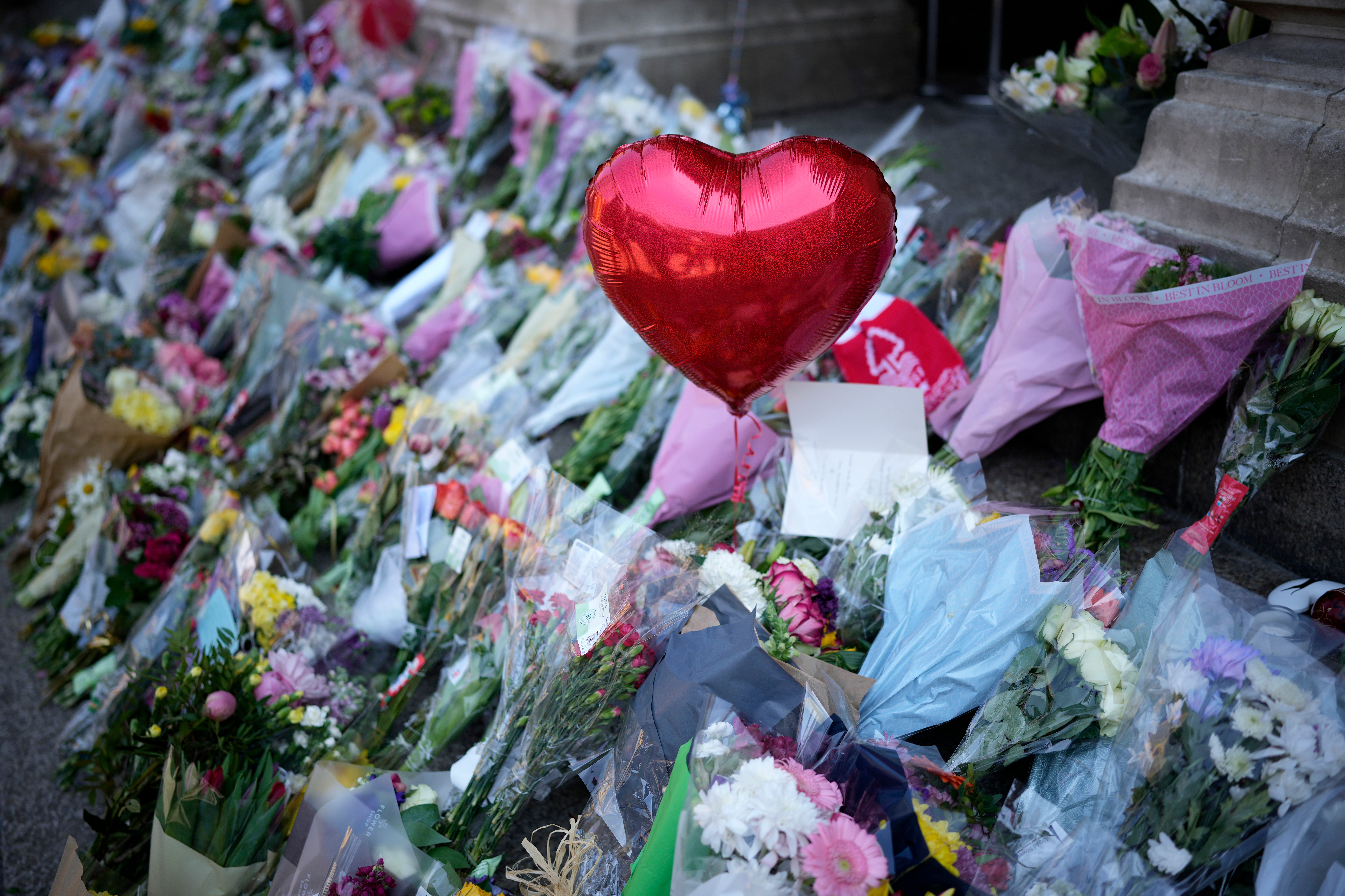 Floral tributes left at Nottingham Council House in the wake of the stabbings