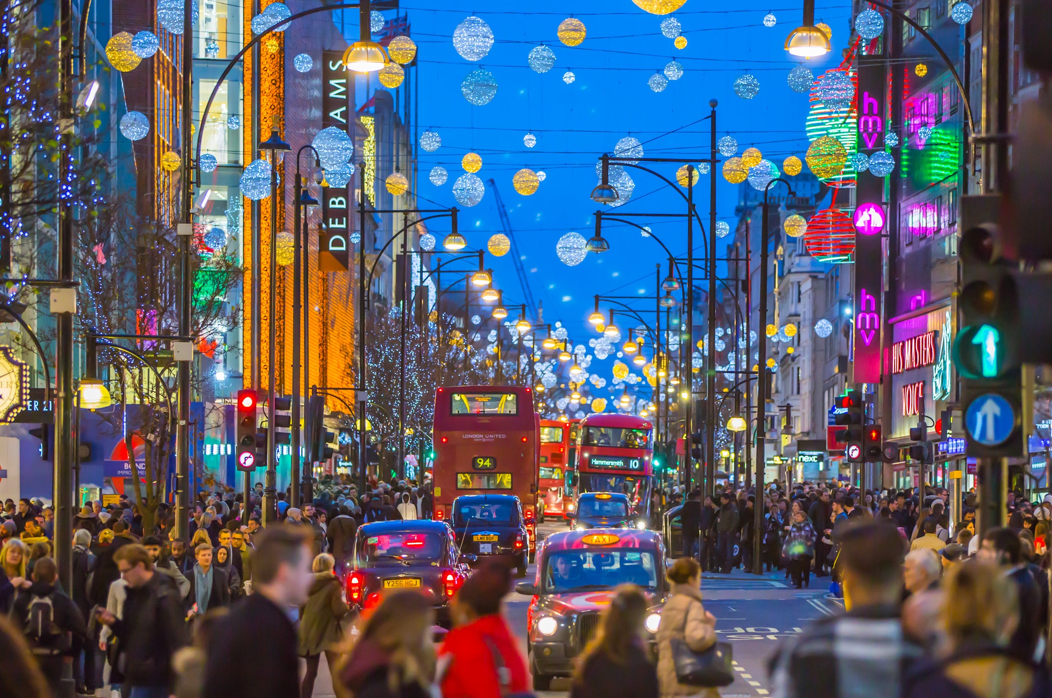A decorated Oxford Street is the place to go for last minute Christmas shopping