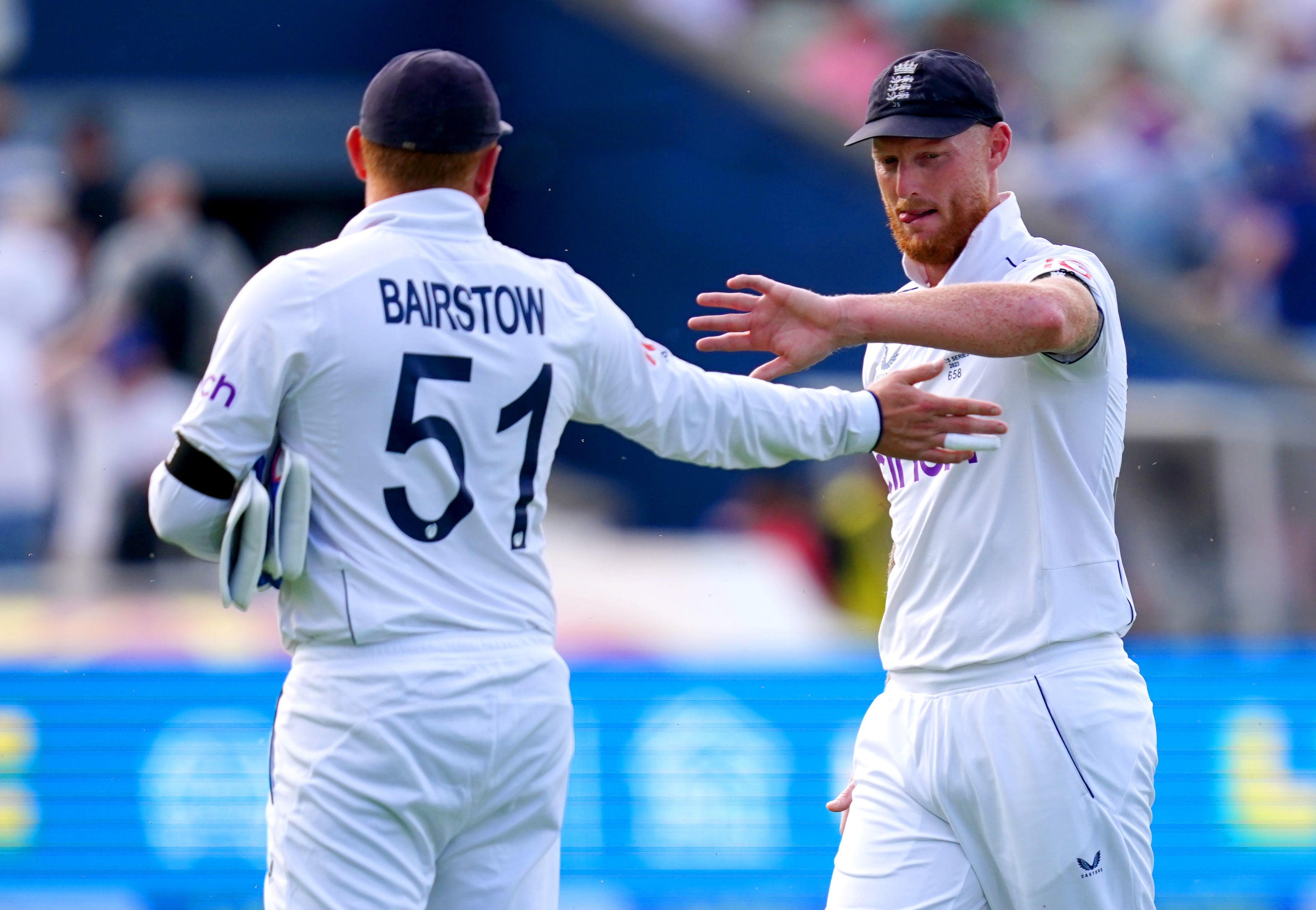Jonny Bairstow and Ben Stokes after the end of day one